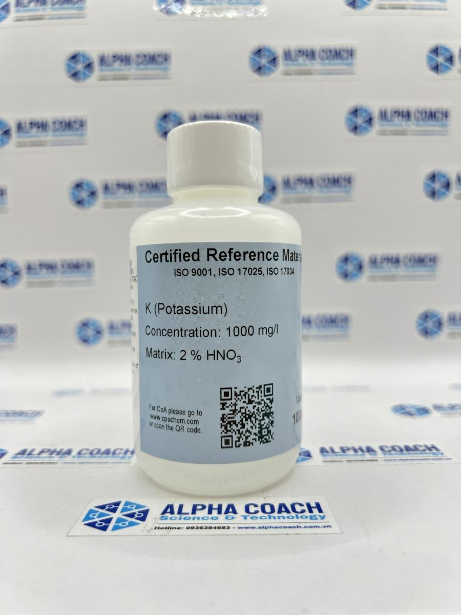 Dung dịch chuẩn ICP - Potassium (K) 1000mg/L, mã C028.2NP.L25, hãng CPAchem - Bungari